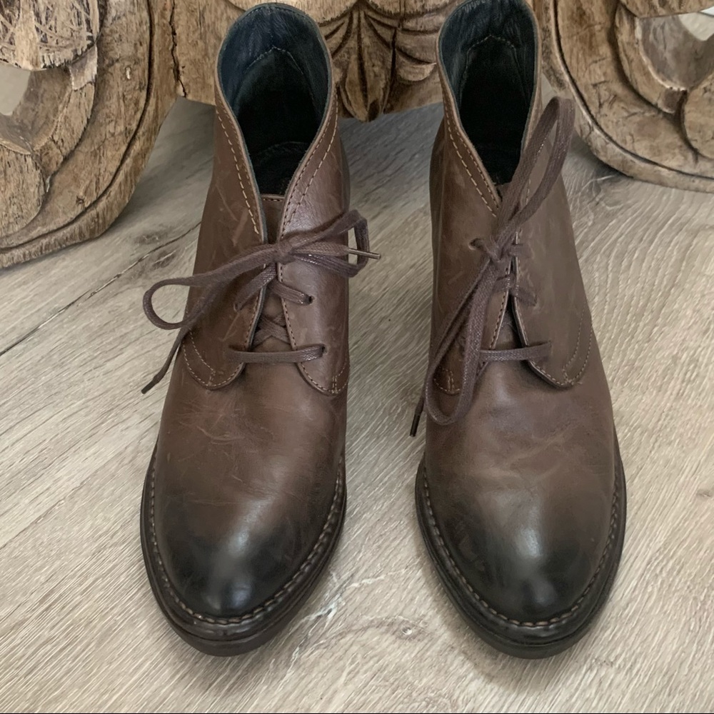 Alberto Fermani Dark Brown Leather Ankle Booties